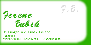 ferenc bubik business card